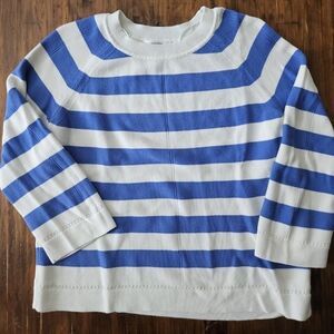 Northern Reflections Women's Blue and White Striped Sweater